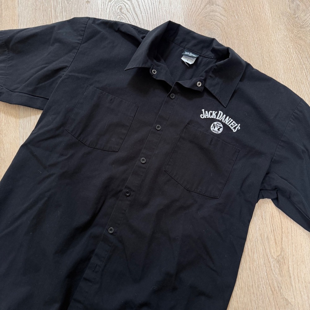 Jack Daniel's Old No. 7 Work Shirt Mens Large Black SS Tennessee Whiskey